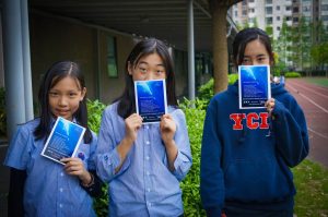 Three students at the Chung International School