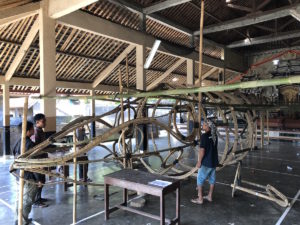 Construction of trash whale for Birthplace video
