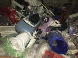Pile of discarted plastic products