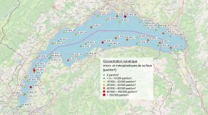 Microplastic amounts in Lake Leman