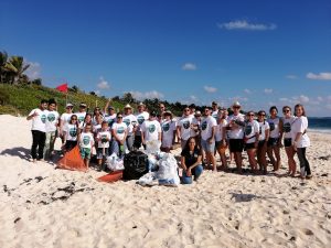Beach cleanup in Akumal, Mexico