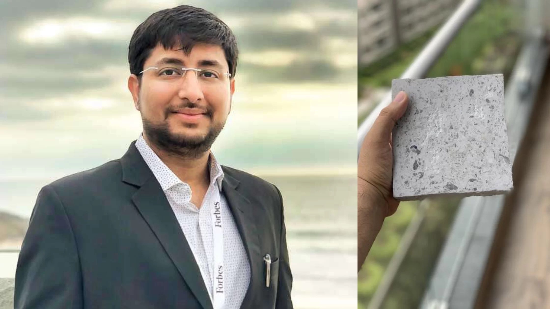 Dr. Binish Desai with an ecobrick.