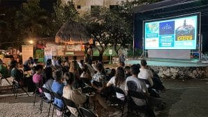 Outdoor screening of Plastic Oceans' films followed by a community discussion to further bridge knowledge gaps and better understand the barriers they face in ending plastic pollution in their location.